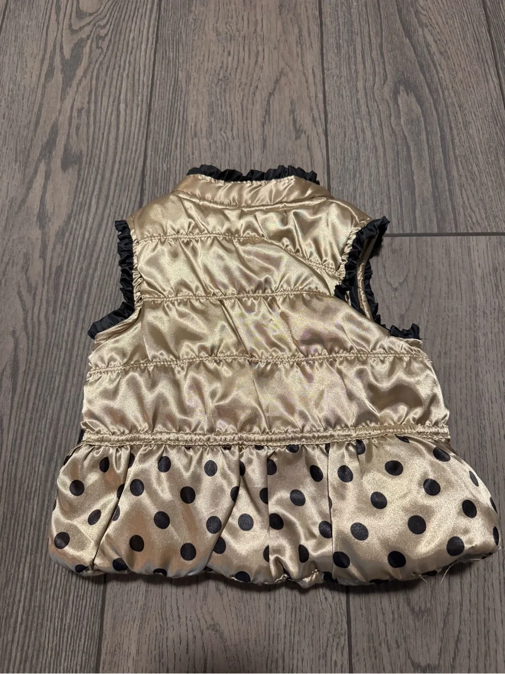 Vintage Elmo Gold Puffer Vest Girls size 18m Zip Up